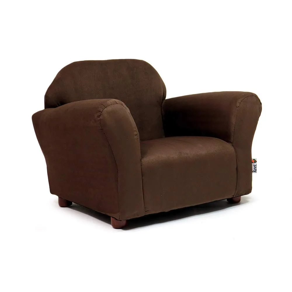 Microsuede Children's Chair, Roundy, Brown