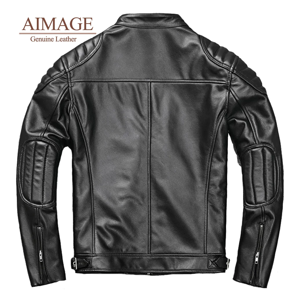 6xl Men leather coat кожаная куртка мужская Men Classic A2 Cowhide Coat Genuine Leather Jacket good Quality veste cuir homme 197