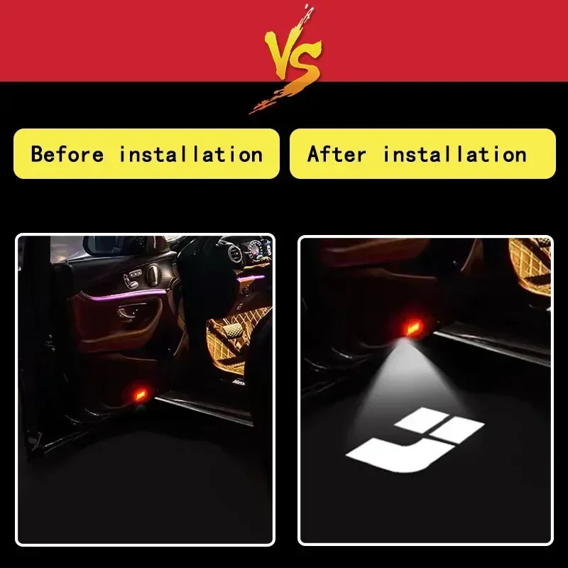 Car Door Light Welcome Lamp Wireless Laser Projector Auto Decoration HD LED For LEADING IDEAL Li Auto L7 L8 L9