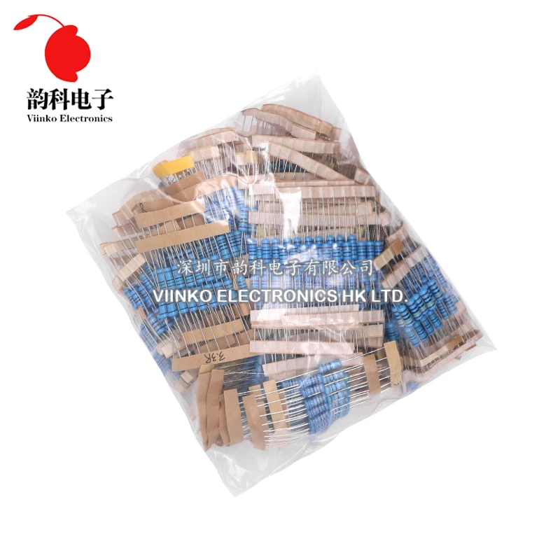 1220pcs 1W Metal Film Resistor Kit 1% 0.33R - 2.2M ohm 122ValuesX10pcs Resistance Set Assortment Pack