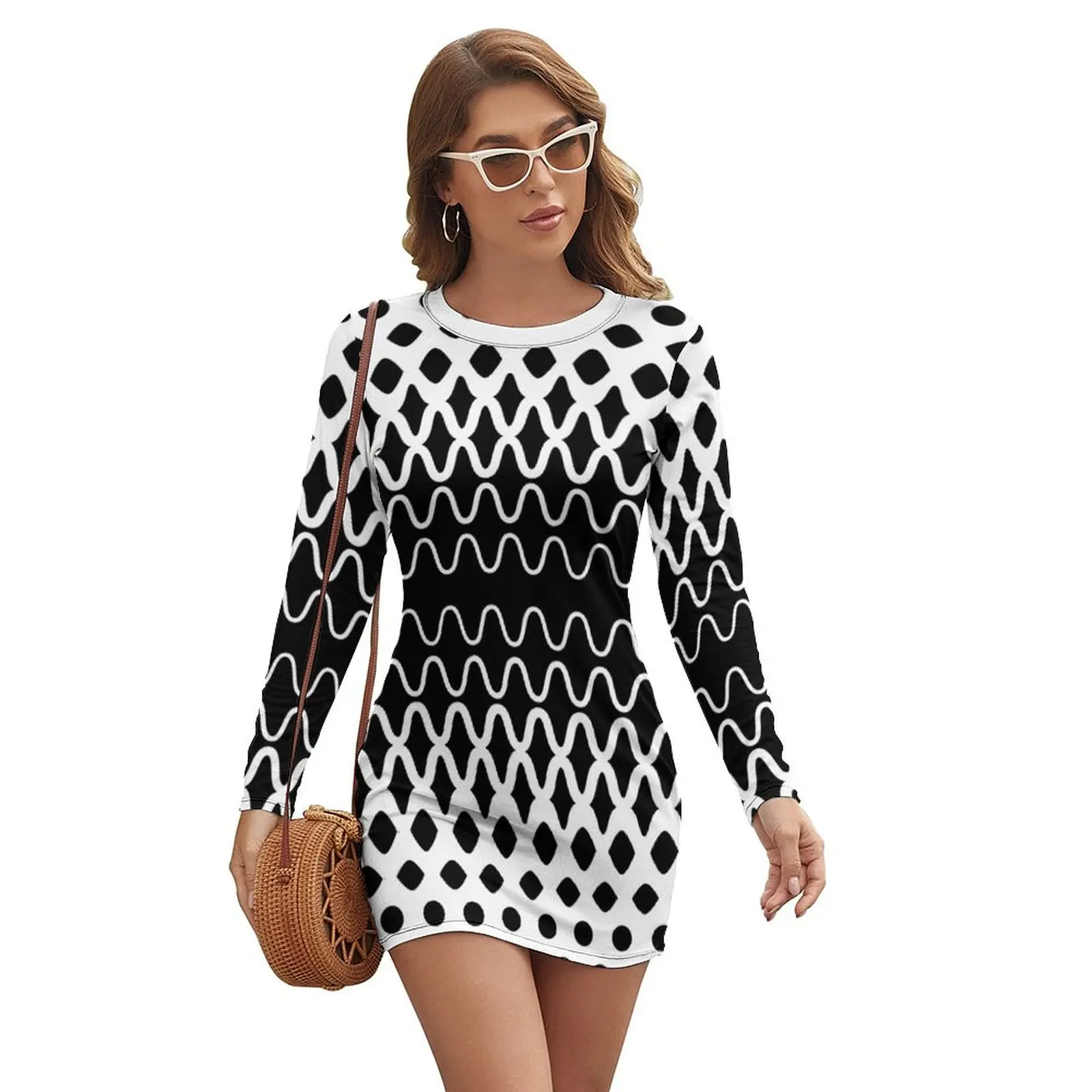 

Waves into Particles Long-sleeved Dress dresses for women Dress vintage