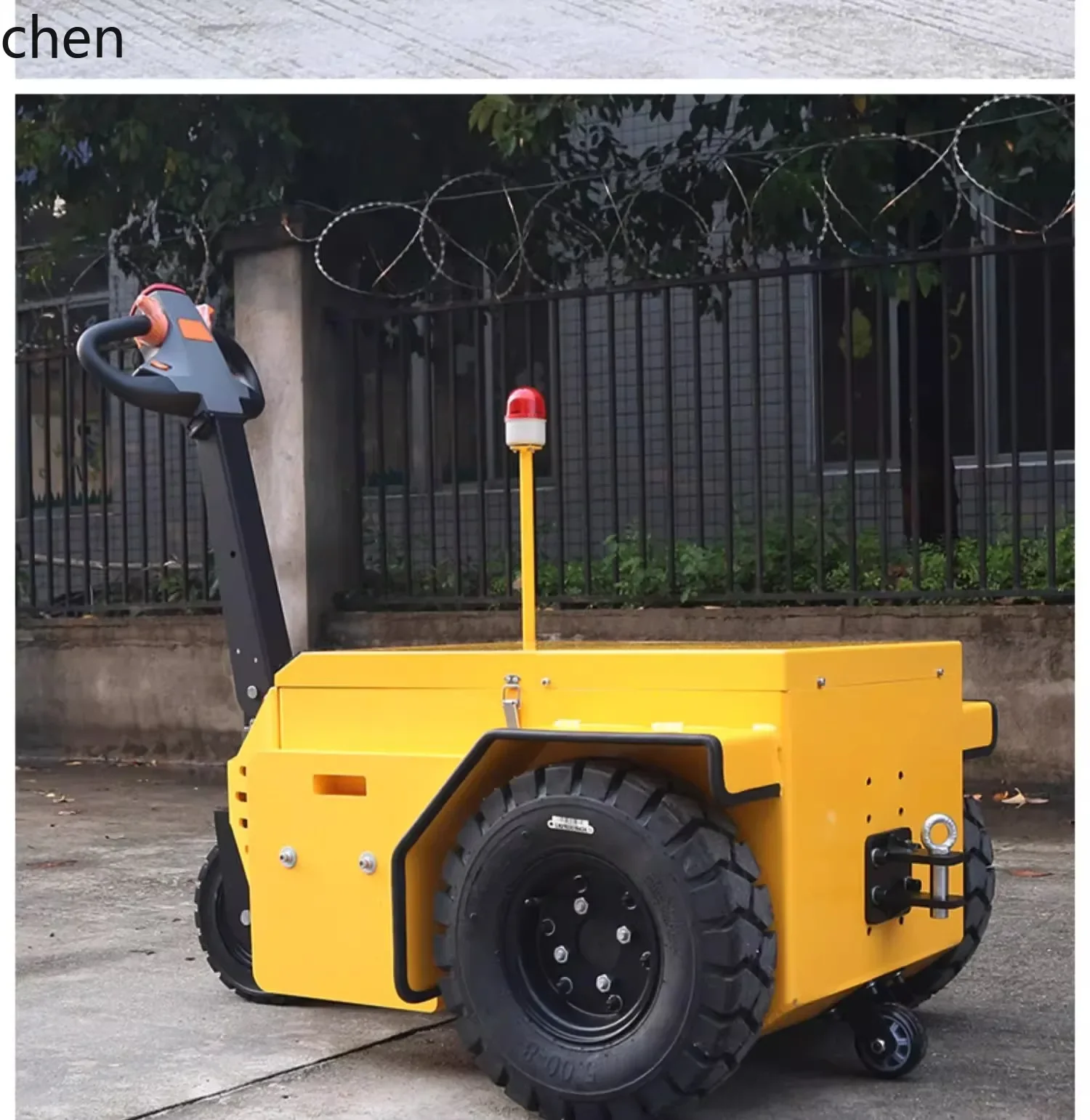 Small Electric Trailer Walking Car Airport Luggage Transfer Flat Car