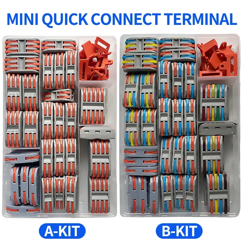 

64PCS Boxed Mini Fast Boxed Wire Connector SPL Compact Conductor Spring Wiring Connector Conductor Push-in Terminal Block