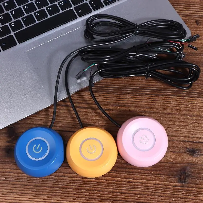PC Power Switch Button Extension With LED Wired External Desktop Controller for Fast Computer Shutdown Home Office