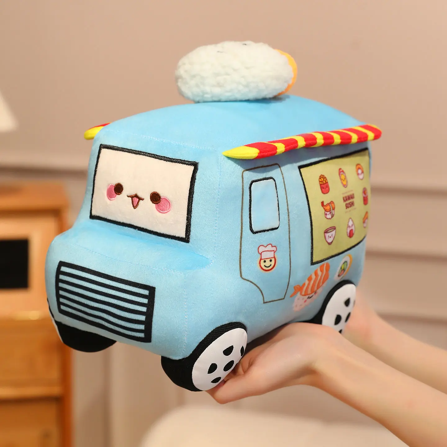 

Lifelike Cute Dining Car Plush Toy Pillow Cartoon Car Soft Stuffed Dolls Baby Kids Gift Cute Stuffed Dolls Home Decor