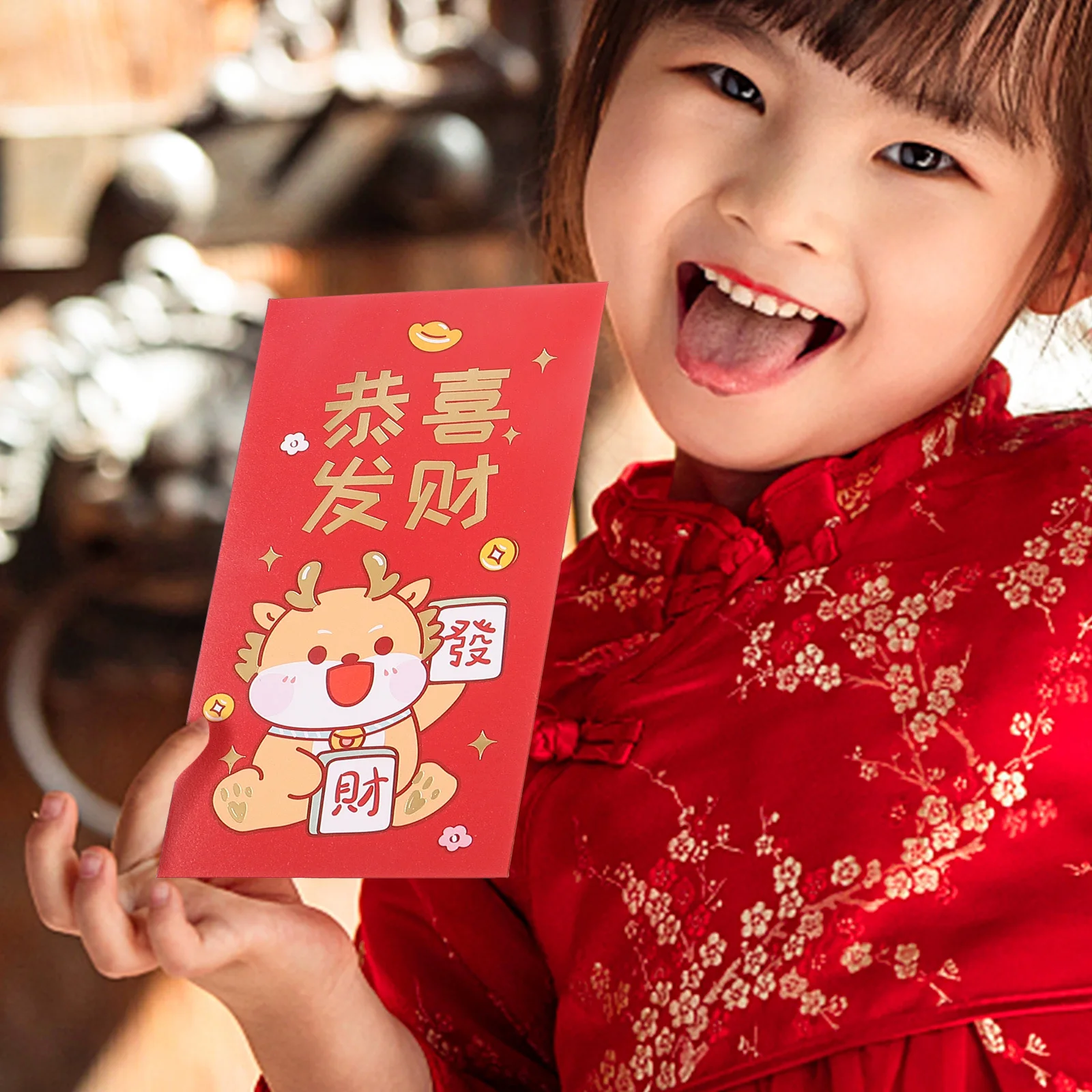 

6Pcs New Year Red Envelopes Cartoon Dragon Pattern Money Pouches Festive Gift Accessory Spring Festival Packets