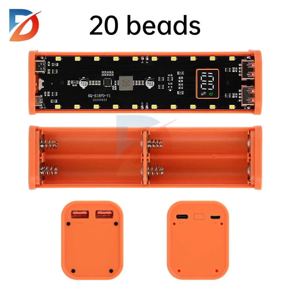 18650 Power Bank Case 22.5W Fast Charging Dual USB Charge DIY Shell for iPhone Xiaomi Detachable 18650 Battery Storage Box