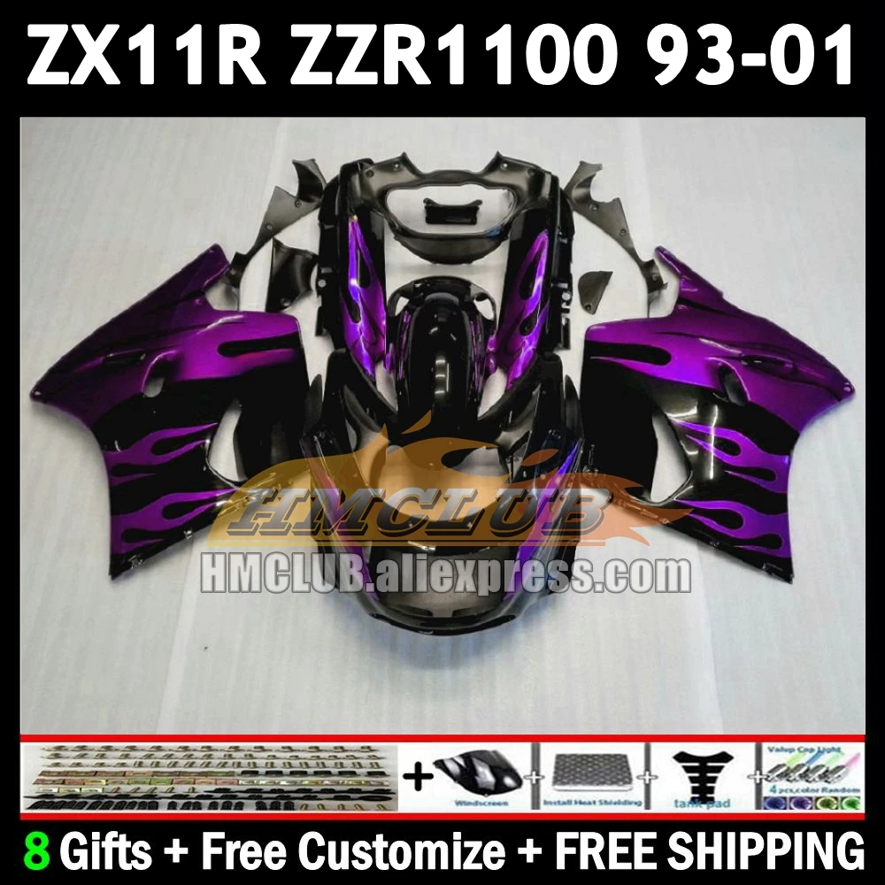 ZX11 For KAWASAKI NINJA ZX-11R ZZR 1100 ZX 11 11R 174No.127 ZZR1100 new purple ZX11R 93 94 95 96 97 1998 1999 2000 2001 Fairing