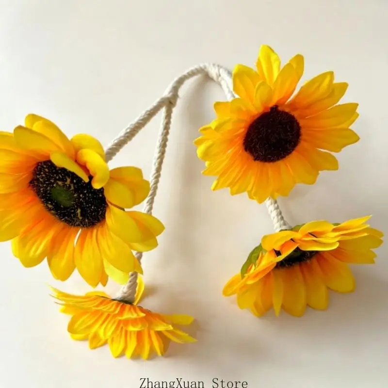 Wrap Around Sunflowers Curtain Tie for Home Window Drape Styling Decors 3XUF – Detail 7