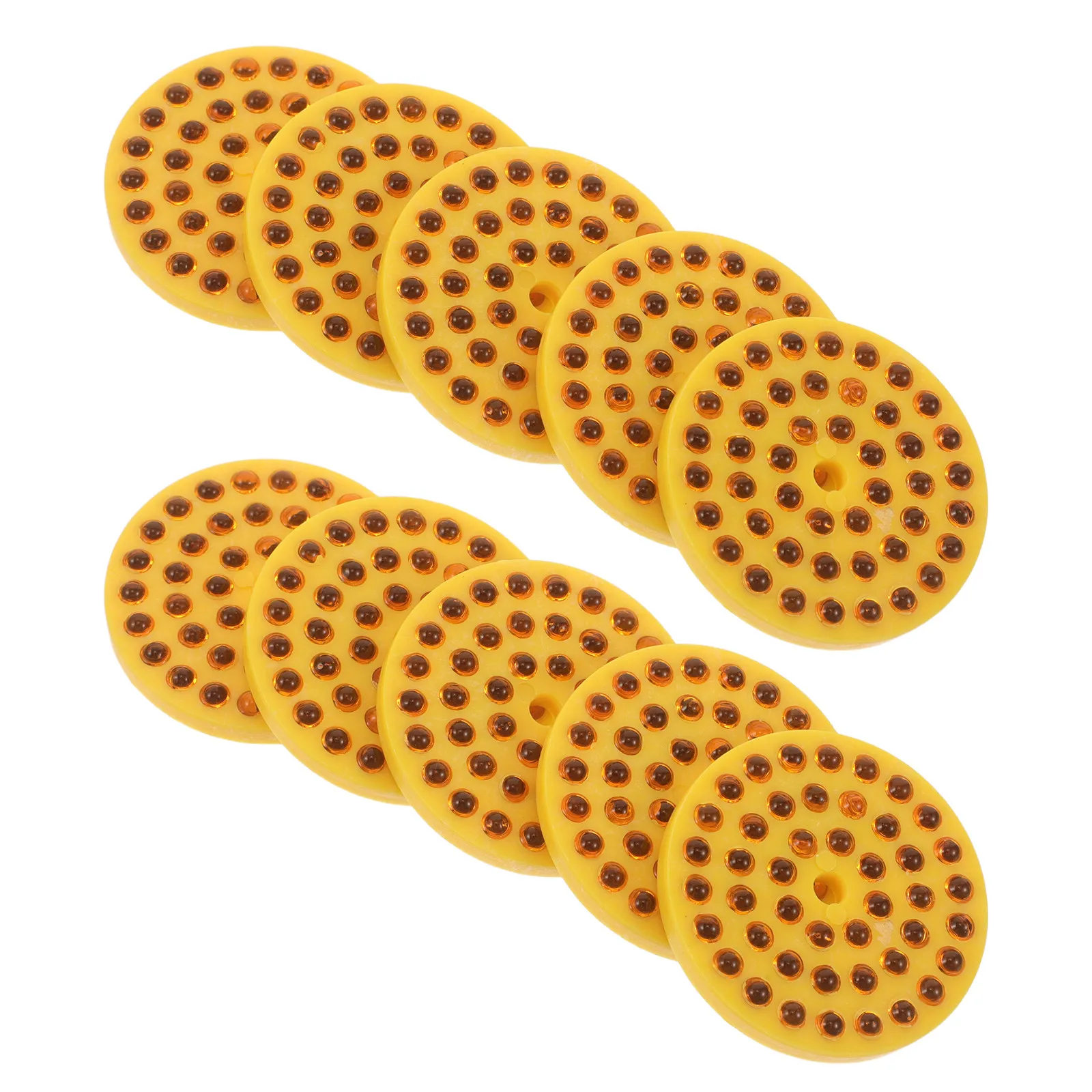 10Pcs Reflective Pavement Markers Road Marker Yellow 1.5x1.57in Passive Reflection Highway Driveway Reflectors