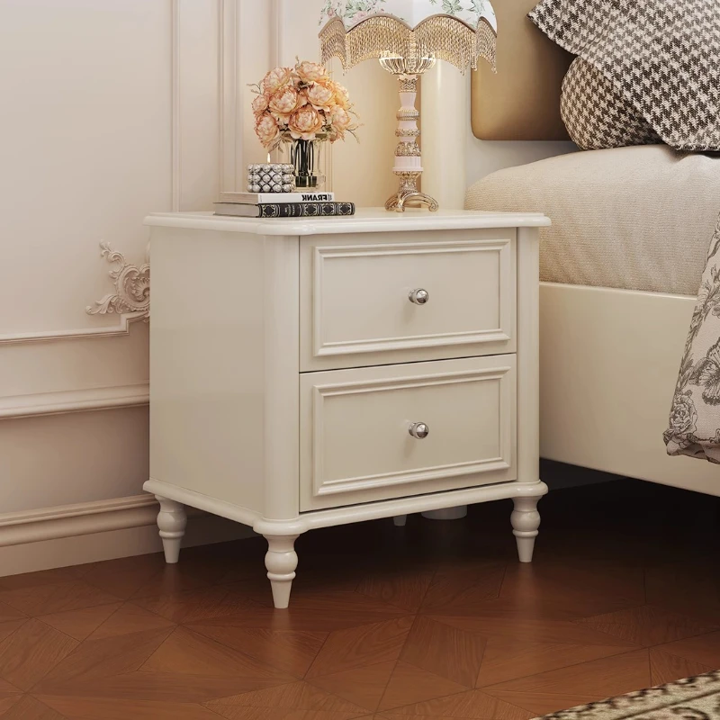 Customizable Armadietti portaoggetti per comodini in legno nordico Comodino per camera da letto bianco cinese di lusso