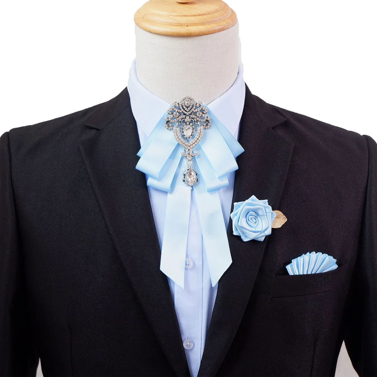 Conjunto de broche de pajarita para hombre, broches de pajarita para boda, vestido de banquete de negocios coreano británico, traje, Cuello de