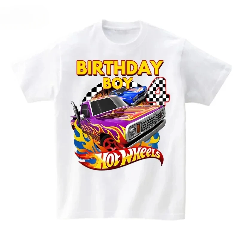 Hotwheels Birthday Tshirt Kids Boys Shirts for Family Matching Clothes Party Girls T Shirt Gift Clothing Custom Name Outfit Tees