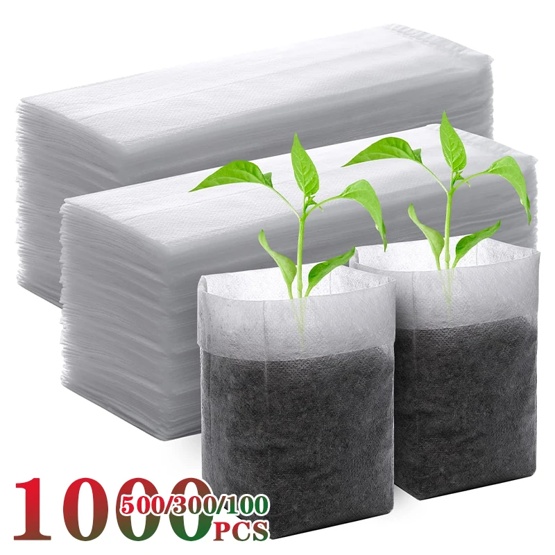 

100-1000 шт. тканевые мешки для рассады растений для овощей, цветов, трав и роста растений, экологически чистые детские горшки, садовые мешки