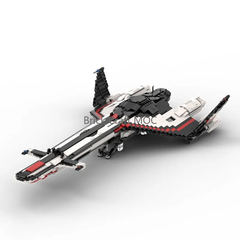 MOC Sci-Fi Aufklärungs-Sternenschiff Baustein-Set - Andromeda Erkundungsschiff Diorama Modellbausatz