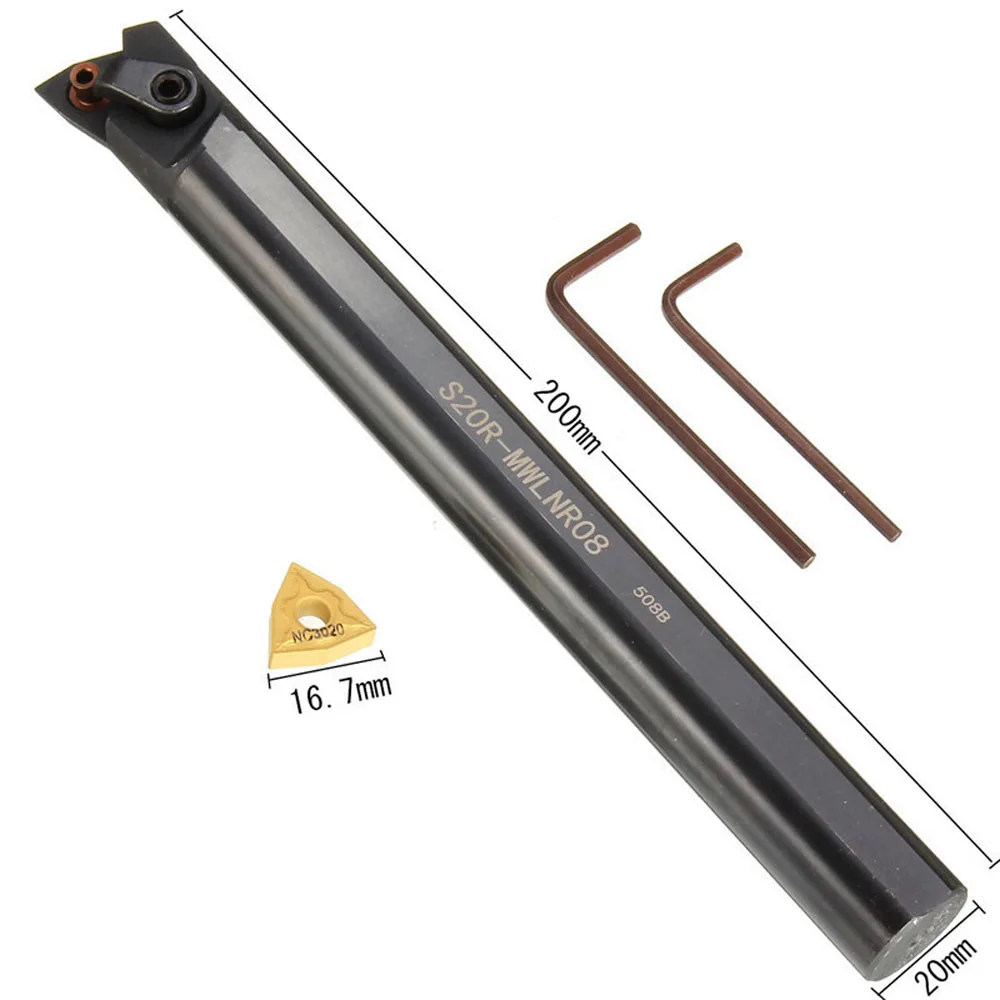 Turning Tool Arbor S25S-MWLNR08 S20R-MWLNR08 MWLNL08 S25R-MWLNR08 DWLNR08 Inner Bore Metal Carbide Lathe Tools Holder Iron Bar