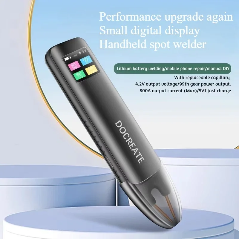 Máquina de solda a ponto ajustável de 99 velocidades com tela colorida e display digital para reparo e soldagem de telefone com bateria de lítio 18650