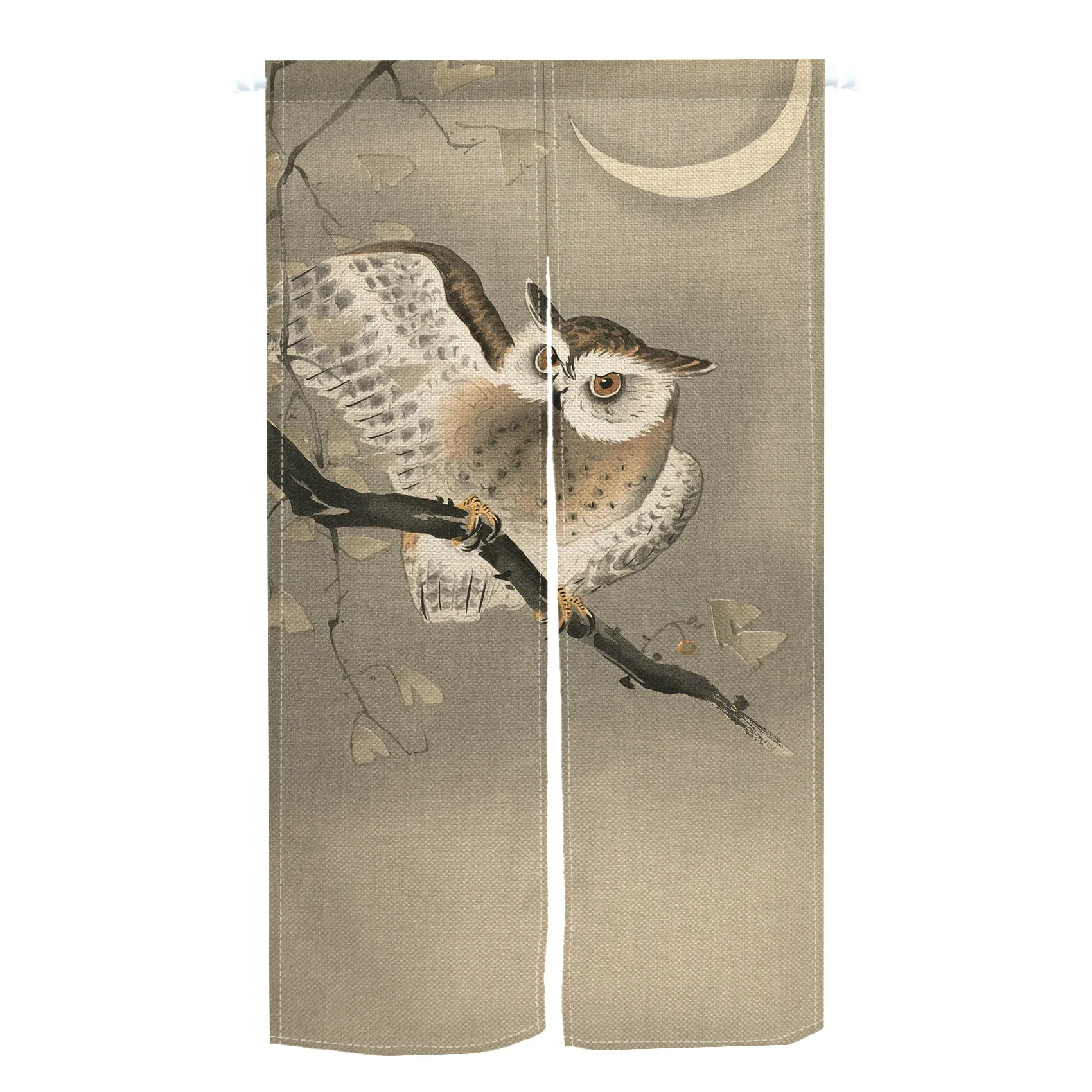 

Funny Ink Painting Animal Owl Door Curtain Kitchen Bedroom Bathroom Corridor Cafe Entrance Partition Half Curtain Decoration