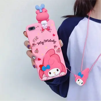 Pro iPhone 16 15 14 13 12 mini 11 Pro X XS Max XR 6 6S 7 8 Plus SE2 3D Melody Hello Kitty držák telefonu pouzdro na krk 8 nejlepší prodej Kryt na telefon Hello Kitty - №1