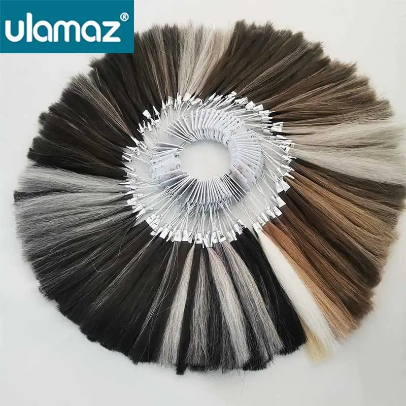 Cor Anel Roda para Extensões De Cabelo Humano, salão De Cabelo Tingimento Amostra Gráfico Swatches Anéis