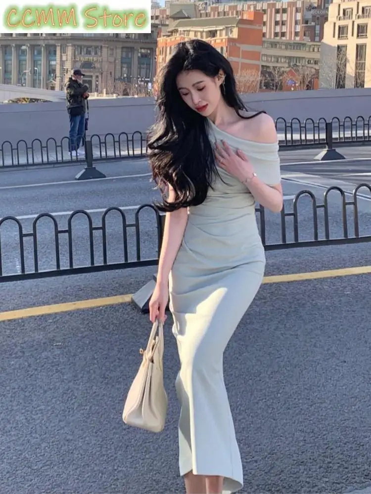 Nowa Francja Eleganckie Sukienki Midi na Imprezę, Bal, Studniówkę, Modne Sukienki Bez Ramiączek, z Odkrytymi Plecami, Ubrania na Ukończenie Szkoły, Letnie Sukienki Damskie Vestidos