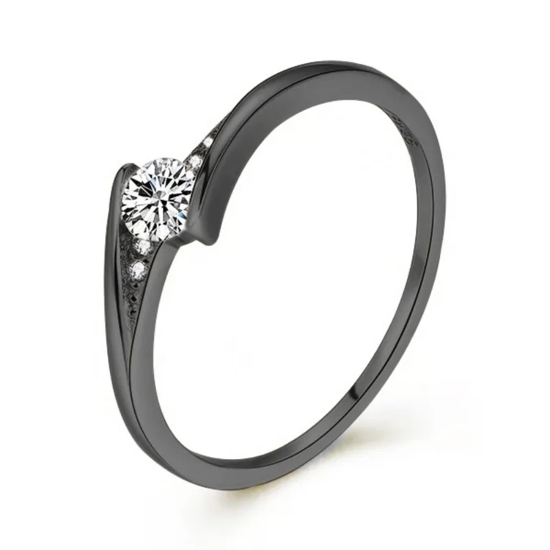 Classic Fashion Women Rings Metal Gold Color White Zircon Ring for Women Romantic Bride Girl Proposal Ring Wedding Jewelry Gift