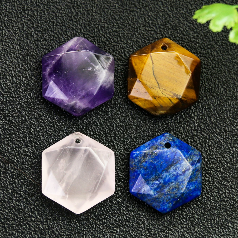 Real stone Star of David Pendant Hexagon Crystal Quartz Solomons Seal Charms Metatron Cube Making Necklace Earring Jewelry