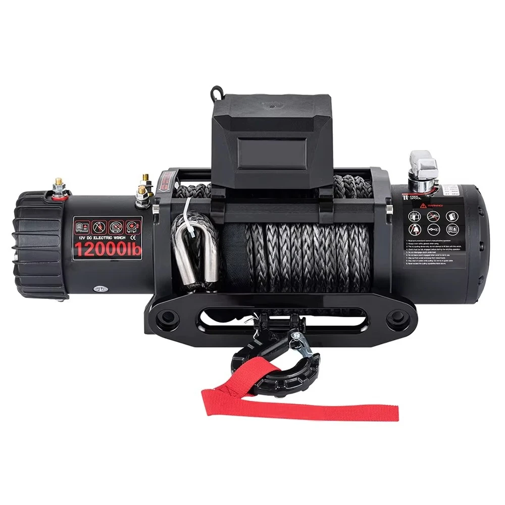 4X4 ونش سحب هوك 12000Lbs الثقيلة قارب كهربائي شاحنة الحرية ونش خط مع تحكم دائم الصلب حبل 12 فولت/24 فولت بيع #6