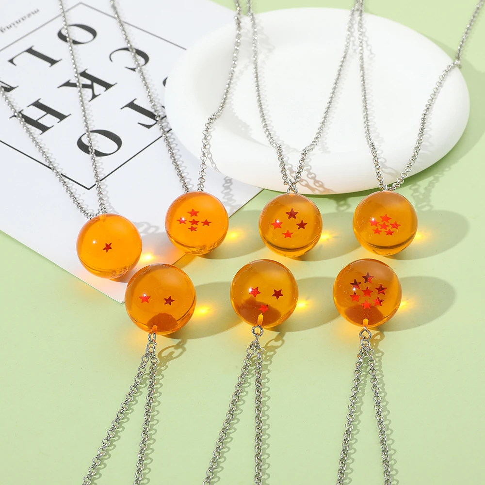 Dragon Ball Series 1-7 Planet Necklace, Goku Ball Pendant Metal Necklace for Men and Women Cosplay Accessories view 4