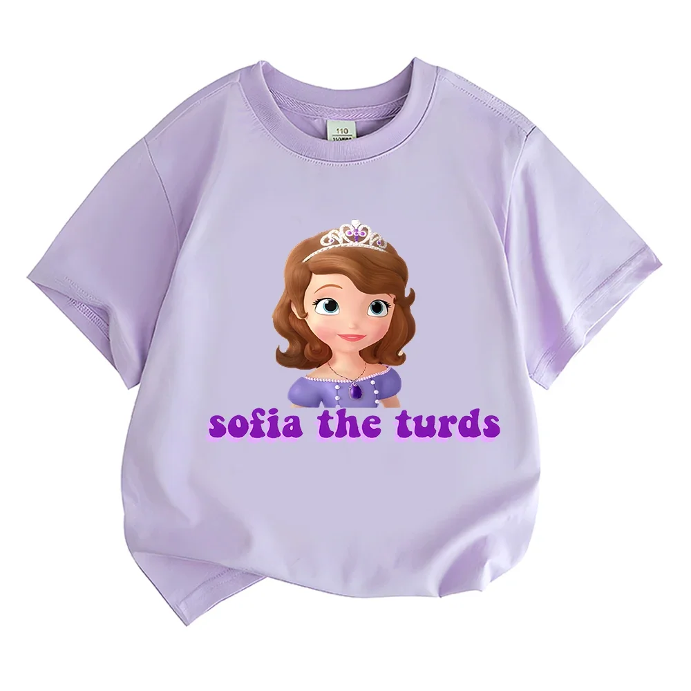 Anime Sofia The Turds Princess Clothes Kids Summer Fashion T-shirt Baby Tee Boys Cartoon Tshirts Toddler Girls Short Sleeve Tops