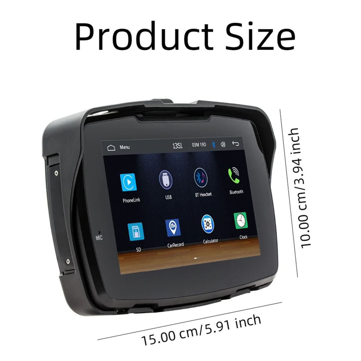 Moto GPS Navigation IP65 étanche sans fil Carplay Android Auto affichage 5 pouces Bluetooth Portable ScreenHUG