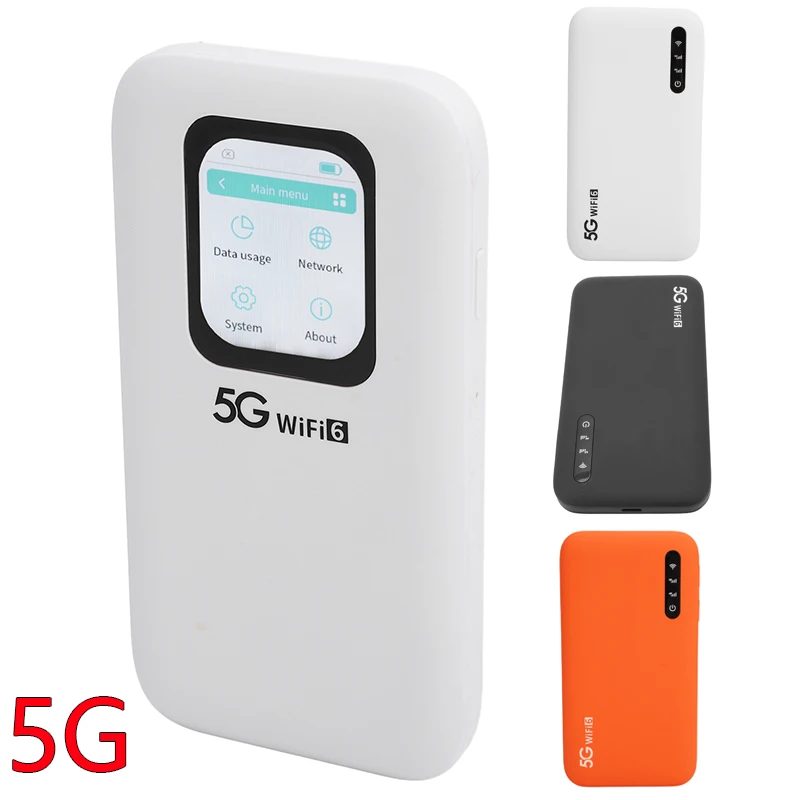 5G Mobile Hotspot Travel อุปกรณ์ Wifi เชื่อมต่อได้สูงสุด 16 อุปกรณ์ อัพโหลด 1.25Gbps อายุการใช้งานแบตเตอรี่ยาวนาน WiFi 6 ความเร็วสูงสําหรับการเดินทาง