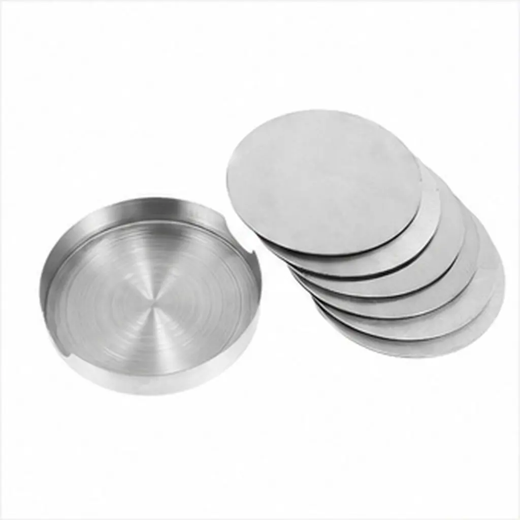 1Set Stainless Steel Insulated Coasters Round Rust-Proof Cup Mats Dining Table Cushions Bowl Mats Anti-Slip Wear-Resistant