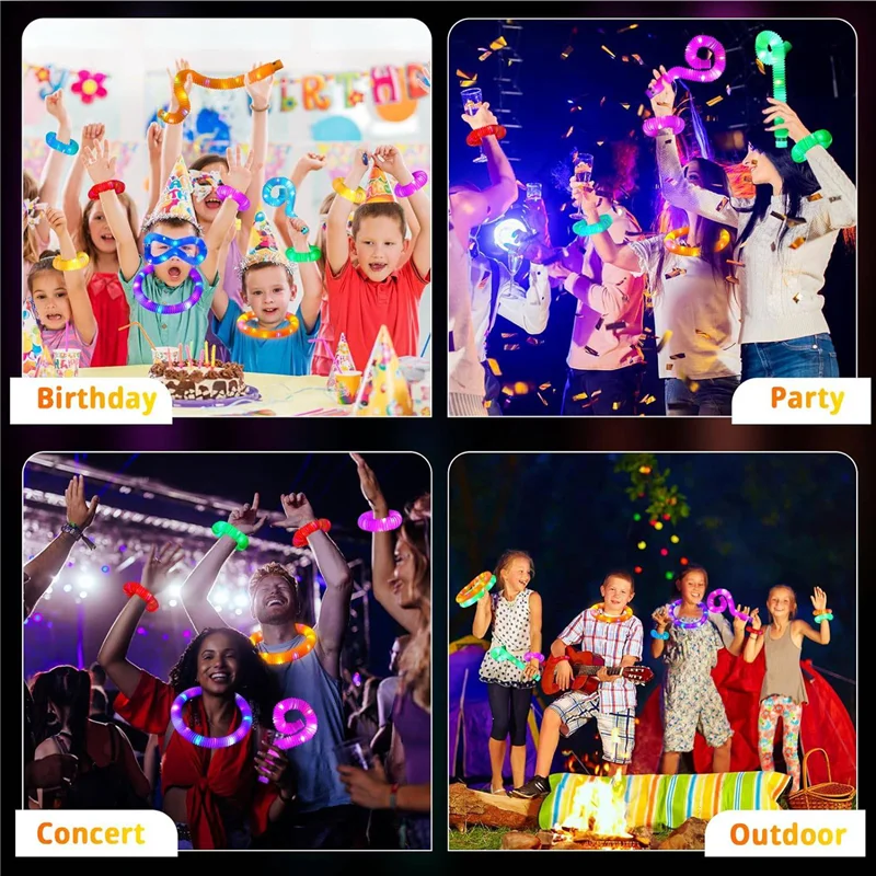 

ABEO-12Pcs Light Up Toys For Boys Girl Glow In The Dark Party Supplies Valentines Day Gifts For Party Supplies