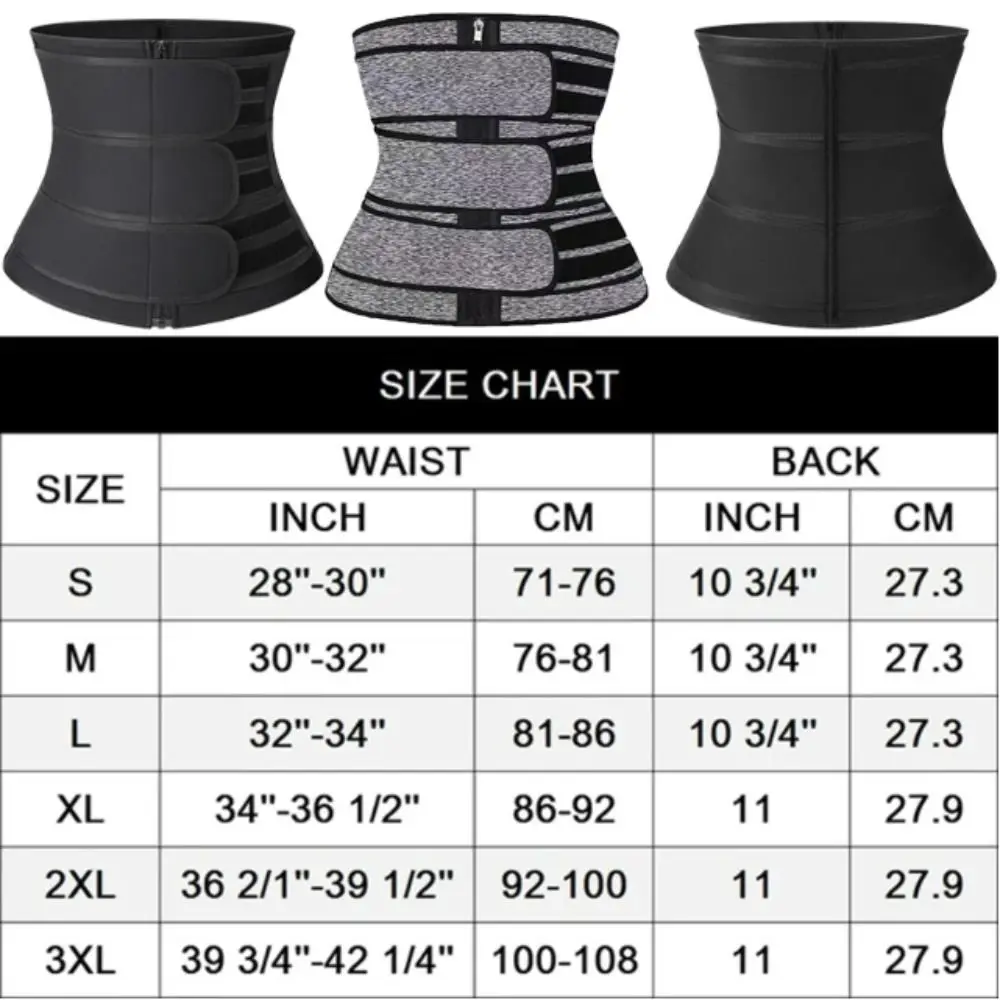 Body Shaper Double Straps Waist Trainer Corset Compression Sauna Sweat Fitness Body Shaper Hot Waist Trimmer Sweat Fat Burner
