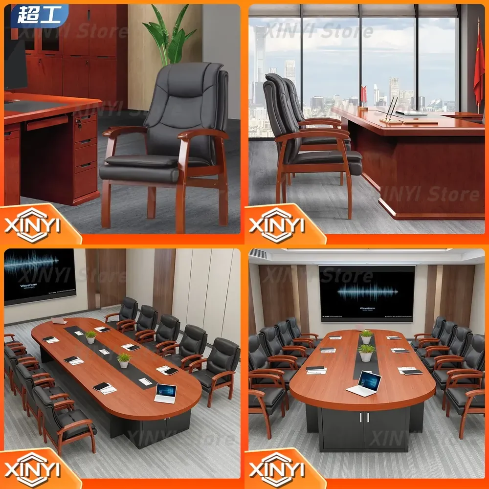 Solid Wood Office Chair for Ergonomic Conference Meeting Room Use Manager Executive Task Chair for Home Office Workstation