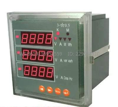 Three Phase Digital Power Meter Network Combo Voltage Current Wattmeter LCD RS485