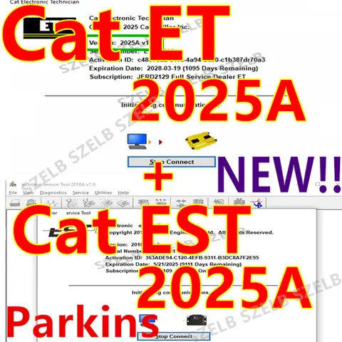 2025 Red Cat ET 2025A Diagnostic Program for Red C-aterpillar Electronic Technician + Perkins EST 2025A for Cat Free Help Instal