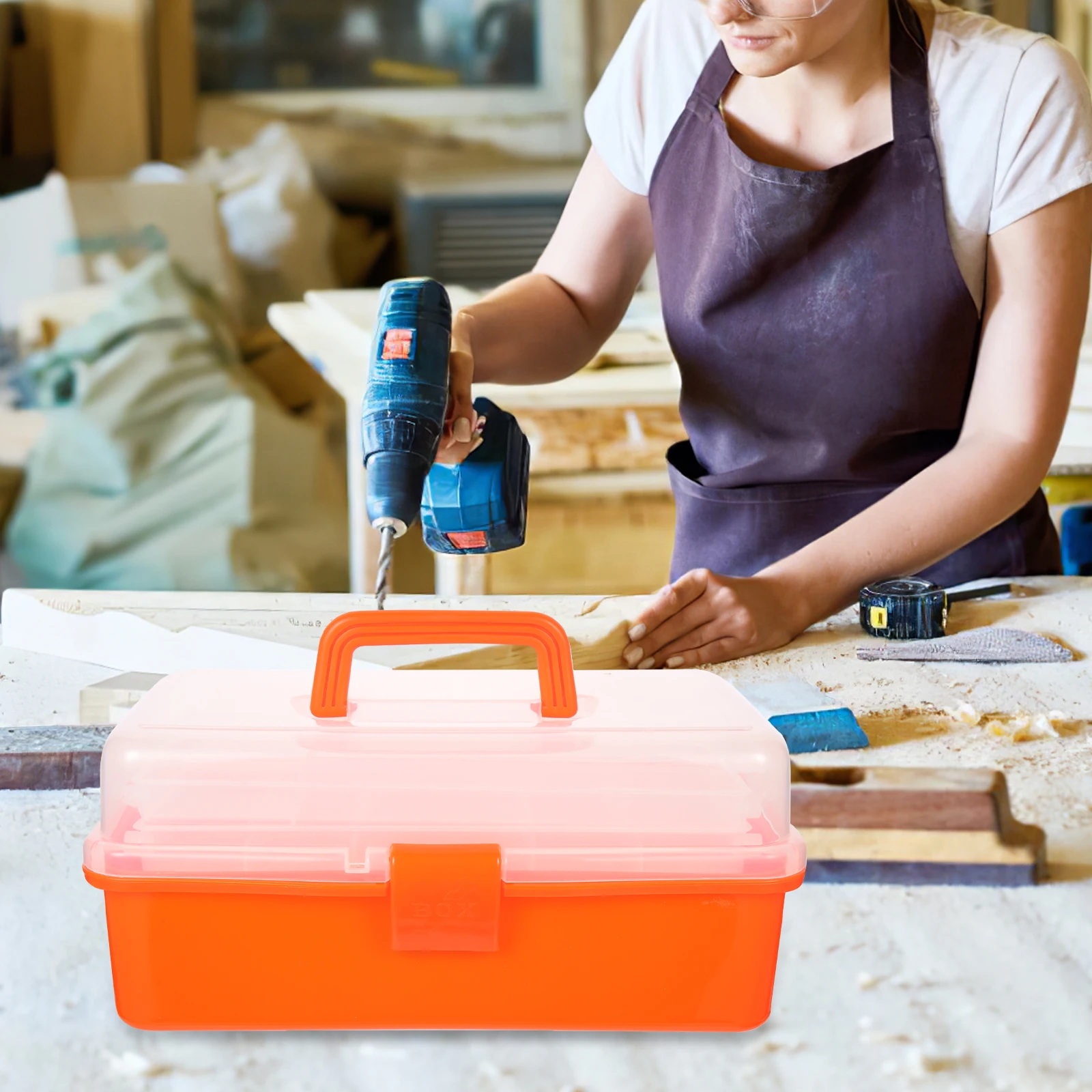 

Multi-Function Tool Organizer Durable PP Mechanics Tool Holder Large Capacity Convenient Storage Box for Auto Repair Household