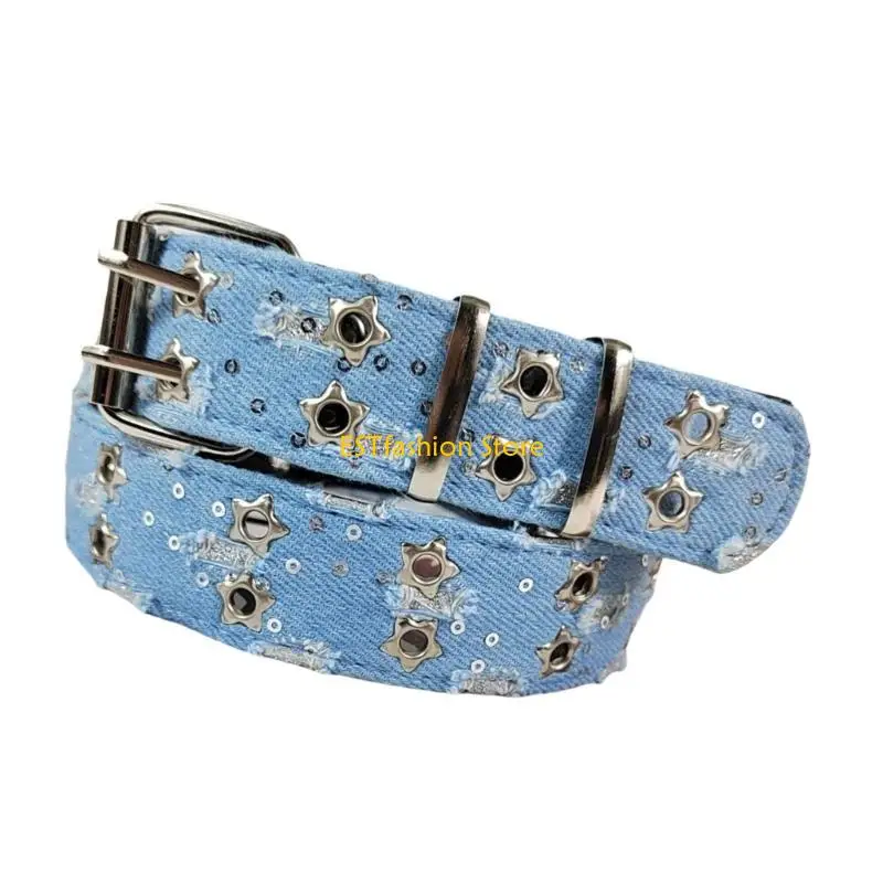 Y5GC Retro Punk Waistband for Women Fashion Wide Waist Belt Street Waist Decor
