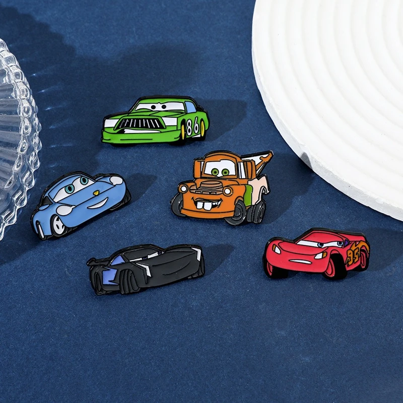 

Disney Cute Cartoon Creative Personality Racing Mobilization Brooch Car Styling Metal Badge Pin Accessories Decoration