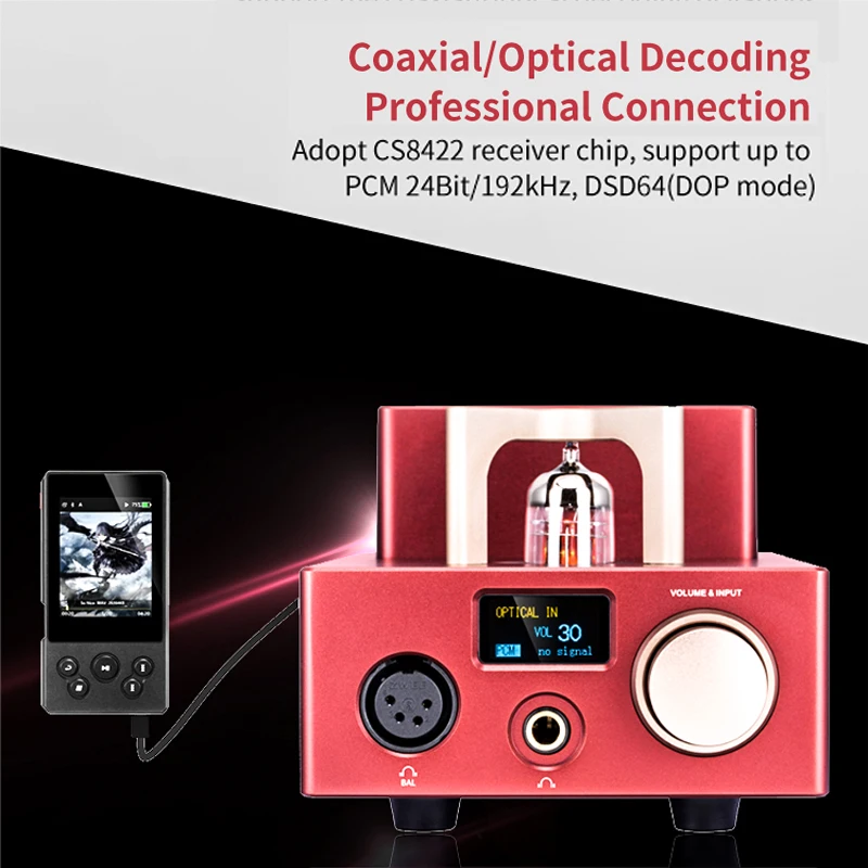 XDUOO TA-10R Tube Headphone Amp AK4493EQ DAC ECC82/12AU7 Tube Amplifier XMOS USB DSD DAC CLASS A Headphone Amplifier TA10R