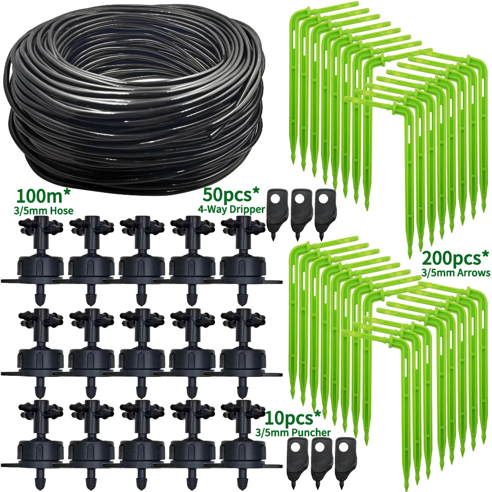 

Oasis 10-100M 4L 8L/H Garden Micro Drip Irrigation Emitter Watering Systems Kits 3/5mm Arrow Drippers Potted Bonsai Greenhouse