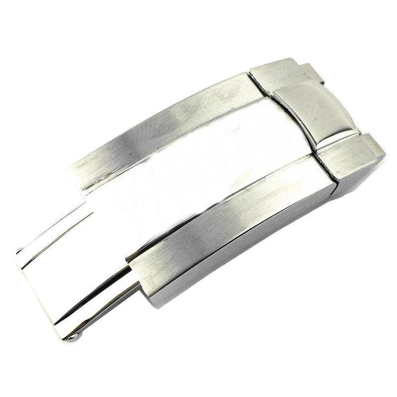 

Stainless Steel Folding Buckle for Rolex Submariner Oysterflex Daytona GMT Watch Band Strap Deployment Clasp 16mmX9mm