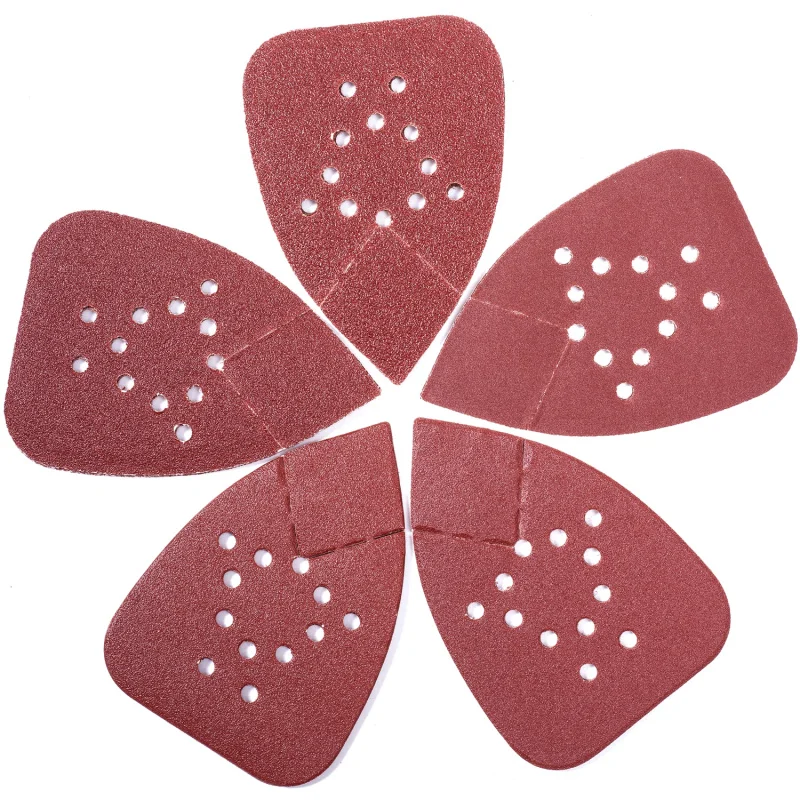 50pcs-set 2500pcs-carton 5-1/4x3-3/4 in Aluminum Sanding Discs 80/150/220 Grit 12 Holes Hook Loop Sandpaper OEM