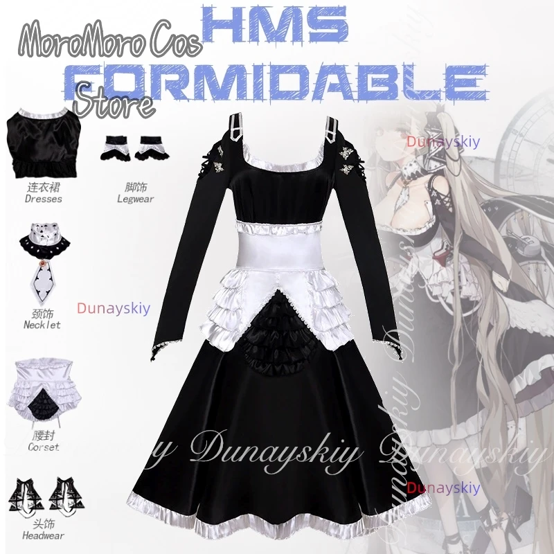 

Azur Lane Game HMS Formidable Cosplay A 5-star Armored Aircraft Carrier Of Country E Cosplay 코스프레 With A Black Dress Full Set