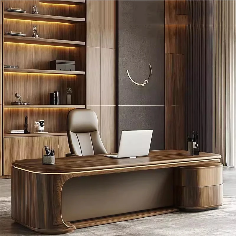 Strong Wooden Executive Desk Designer Asthetic Large Drawers Office Desks Cheap Modern Luxury Escrivaninha Office Furniture
