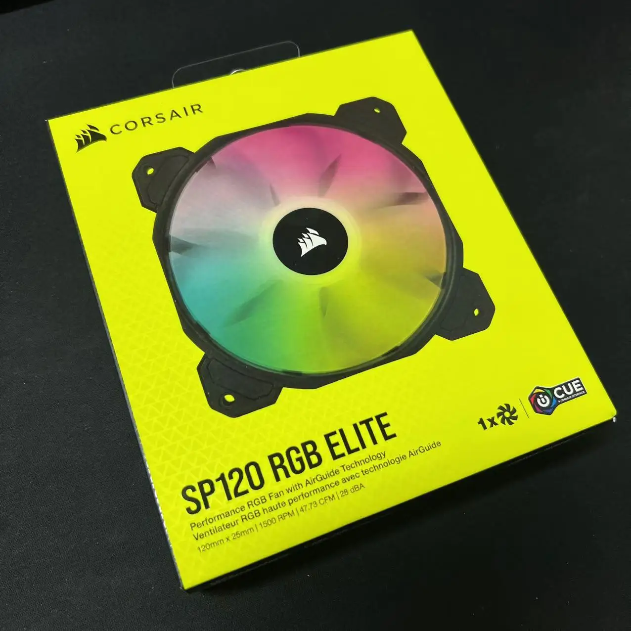 CORSAIR SP120 RGB Elite Performance 120 مم PWM مروحة واحدة - أسود، iCUE 5V argb Light 12 سم مروحة تبريد بالماء 12025