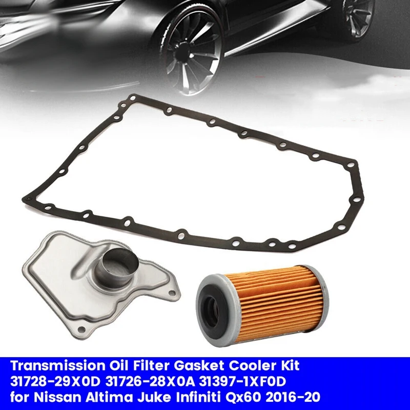 Transmission Oil Filter Gasket Cooler Kit 31728-29X0D 31726-28X0A For Nissan Altima Juke Infiniti Qx60 16-21 Parts 313971XF0D