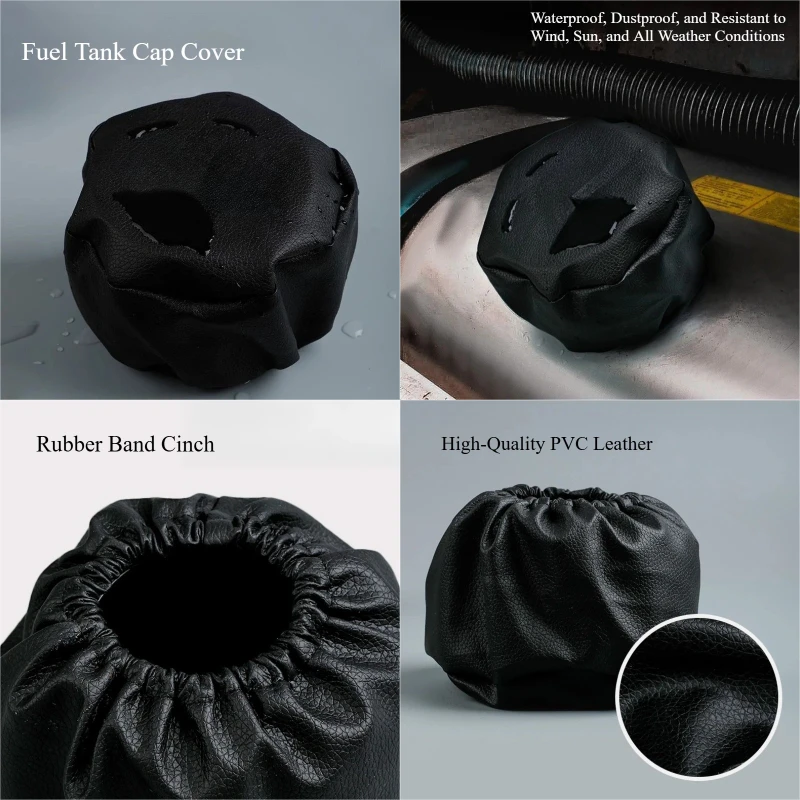 

Эластичная черная защитная крышка из искусственной кожи - Универсальная крышка топливного бака - Экскаватор Грузовики Фургоны Пыленепроницаемый Водонепроницаемый